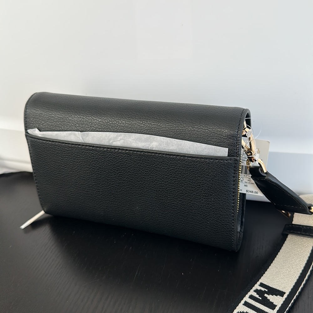 Michael Kors black leather large zip around wallet crossbody - Picture 10 of 11